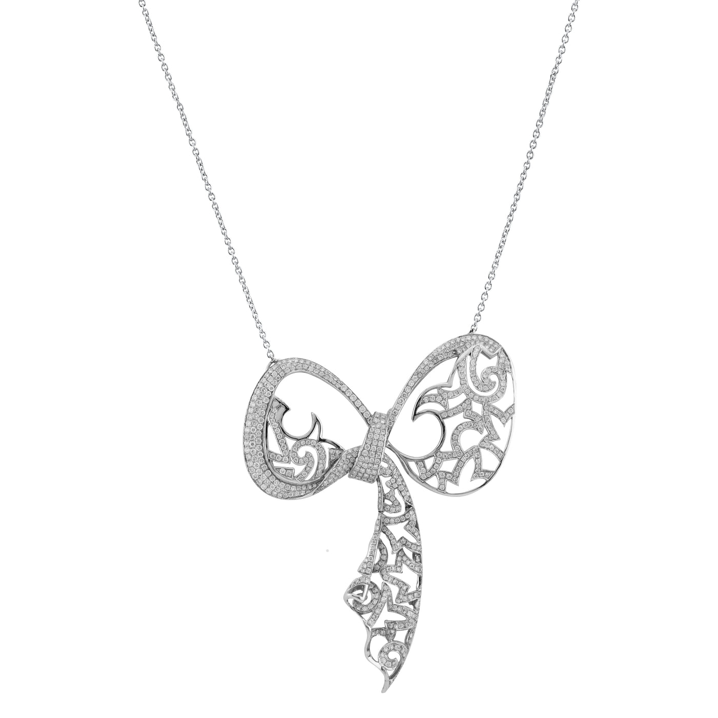 Nouvelle Bague 18K White Gold Diamond Necklace