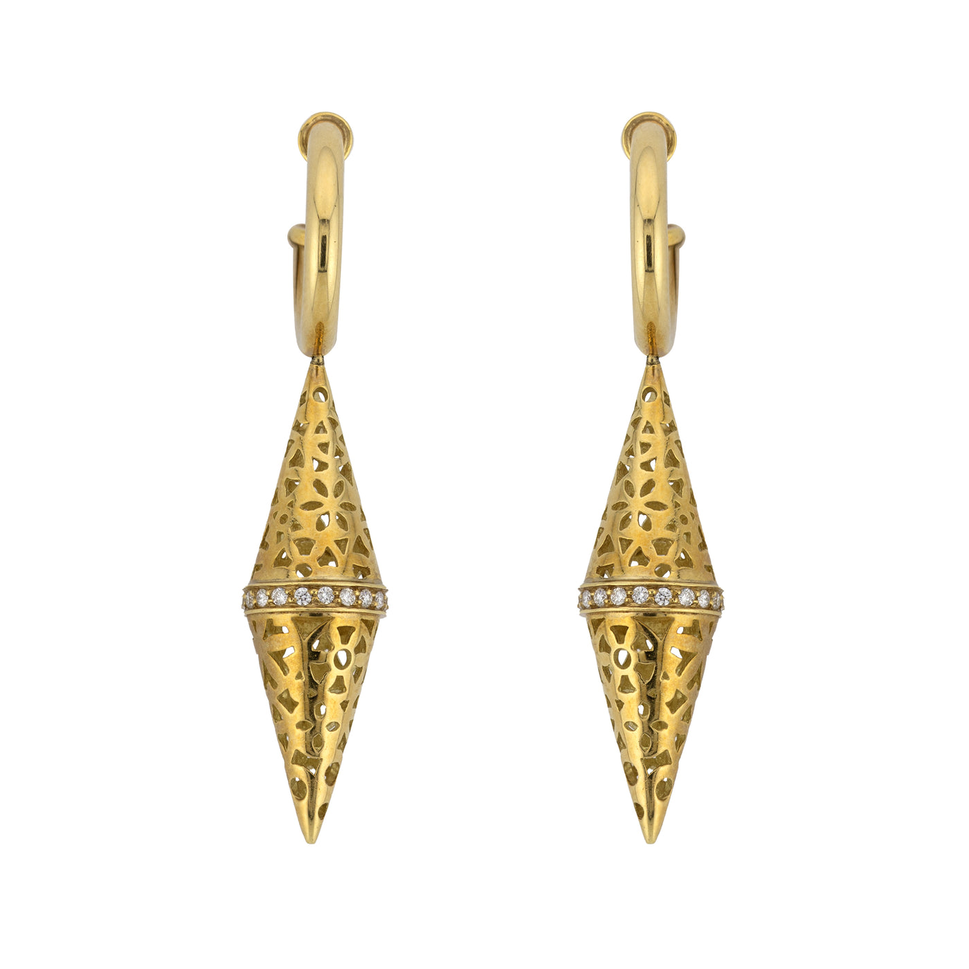 Nouvelle Bague 18K Yellow Gold Diamond Earrings