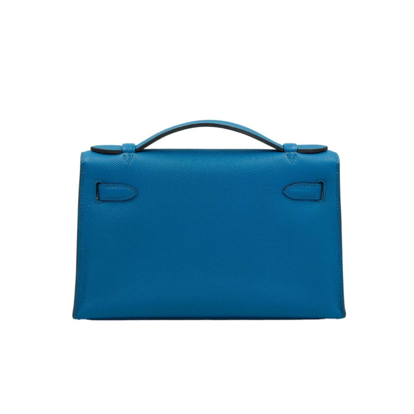 Hermes Kelly Pochette Bleu Izmir Epsom with Palladium Hardware