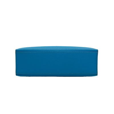 Hermes Kelly Pochette Bleu Izmir Epsom with Palladium Hardware