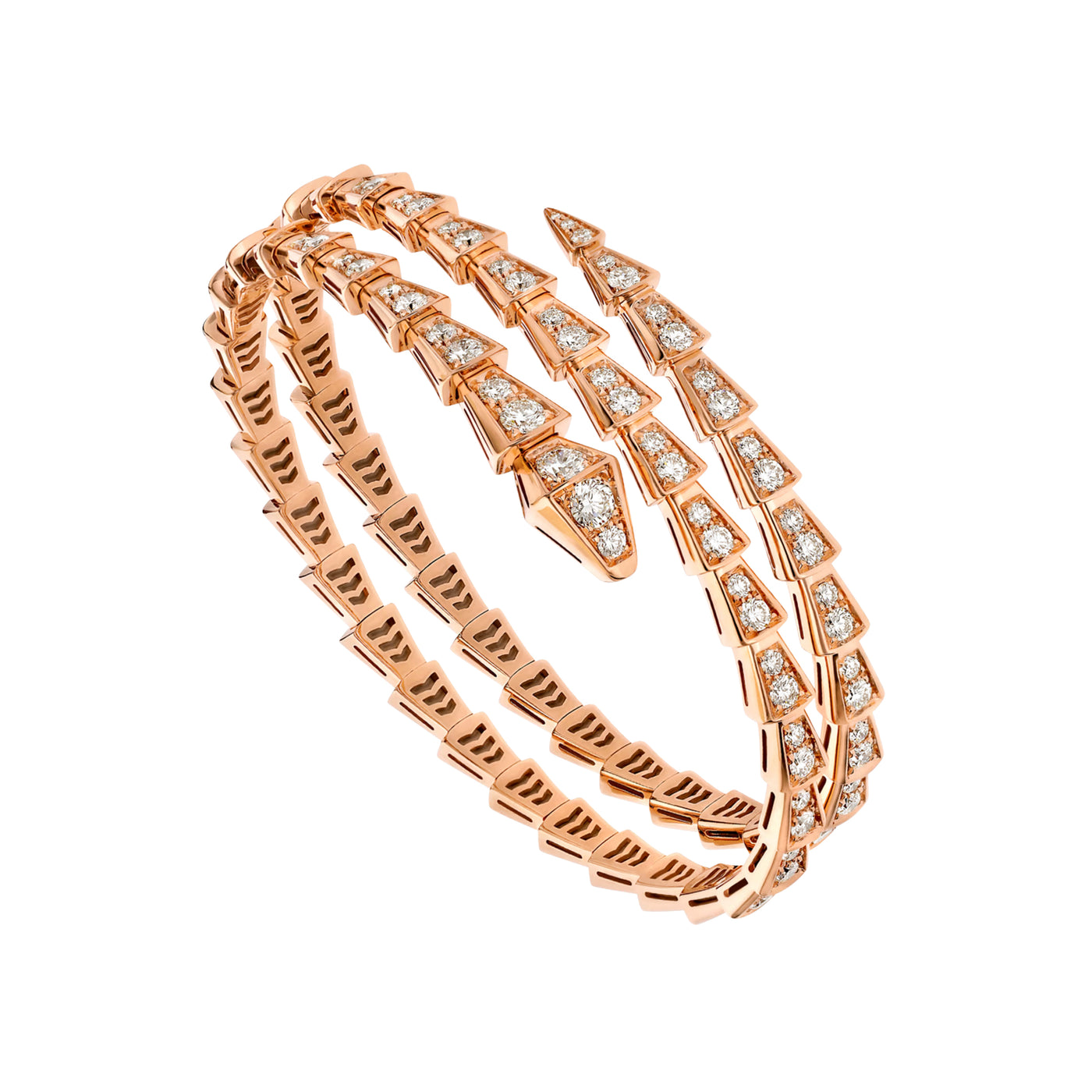 Bulgari Serpenti Viper Two-Coil Rose Gold Bracelet