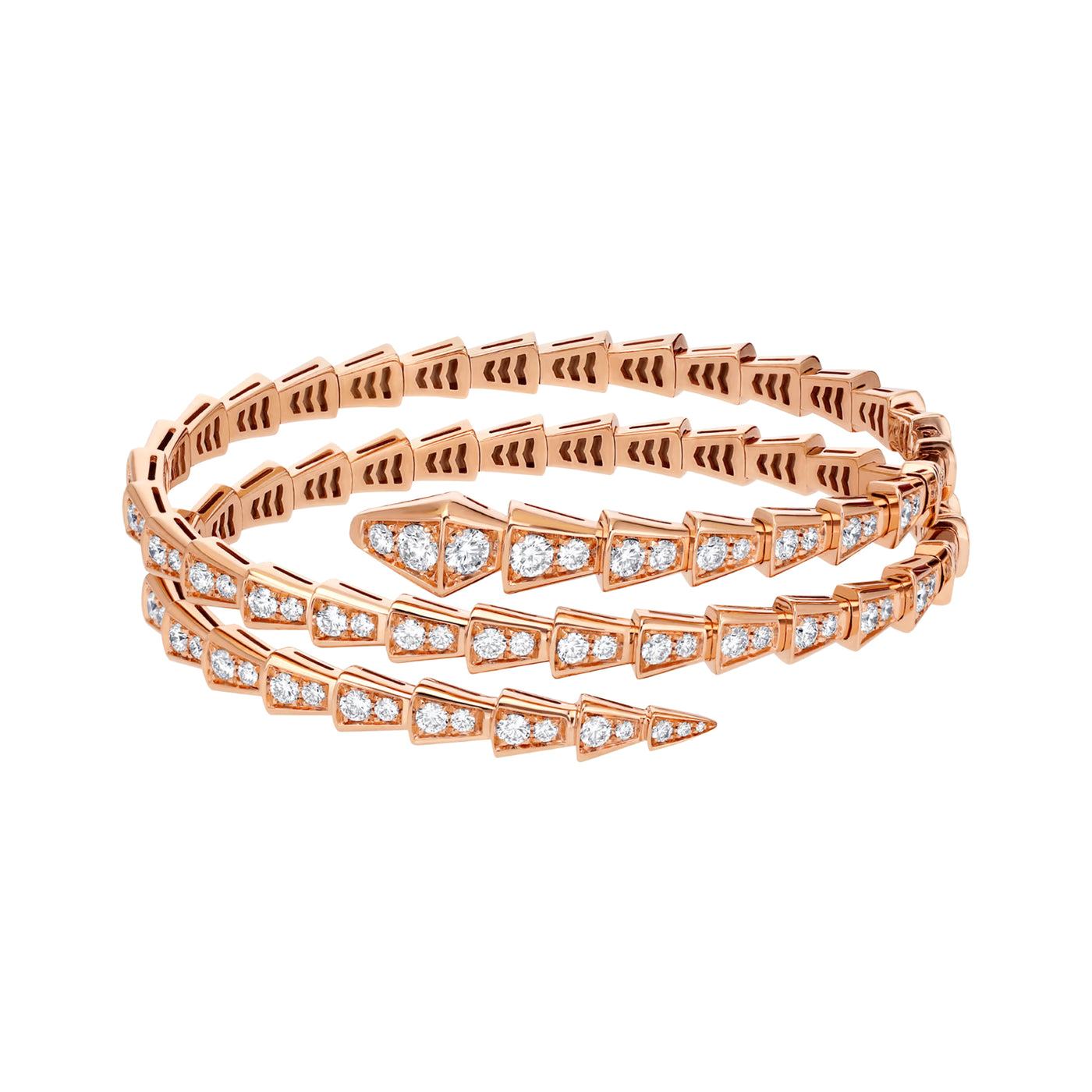 Bulgari Serpenti Viper Two-Coil Rose Gold Bracelet