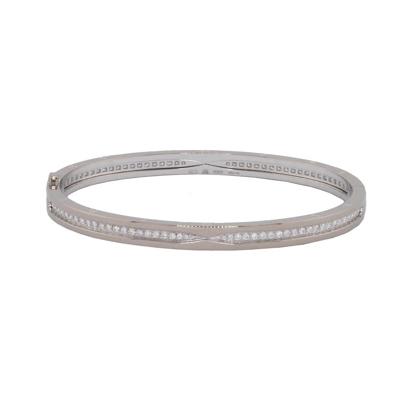 Bulgari 18K White Gold B.zero1 Pavé Diamond Bracelet