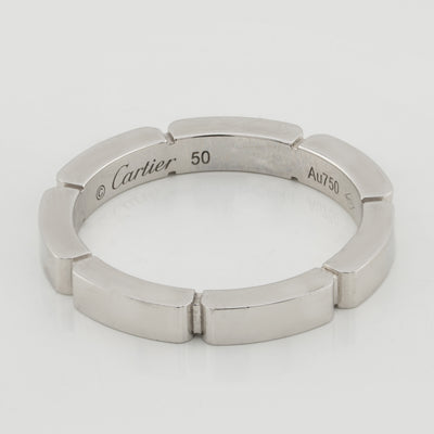 Cartier 18K White Gold Half-Paved Diamond Maillon Panthere Wedding Band