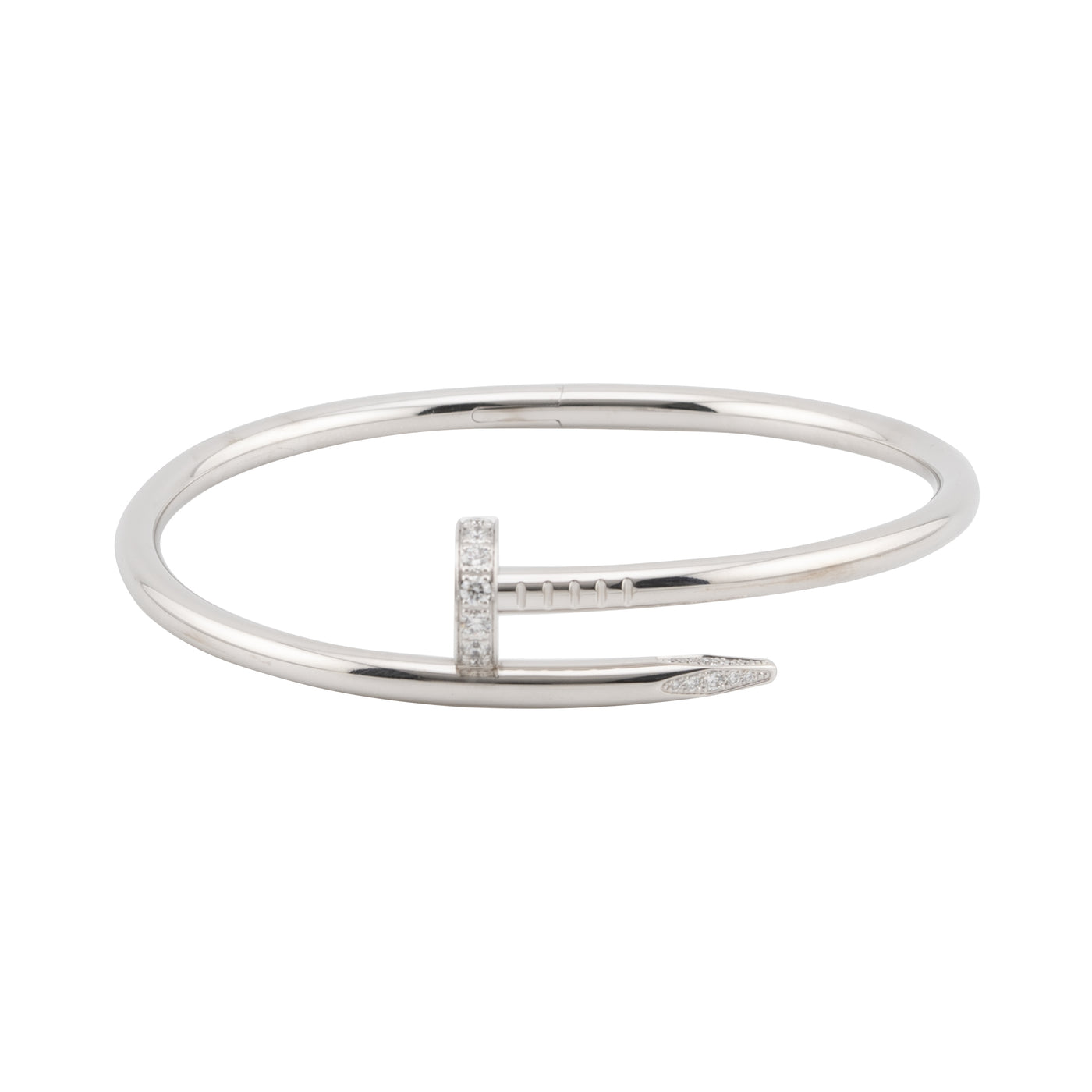 Cartier 18K White Gold with Diamonds Juste un Clou Bracelet, Classic Model