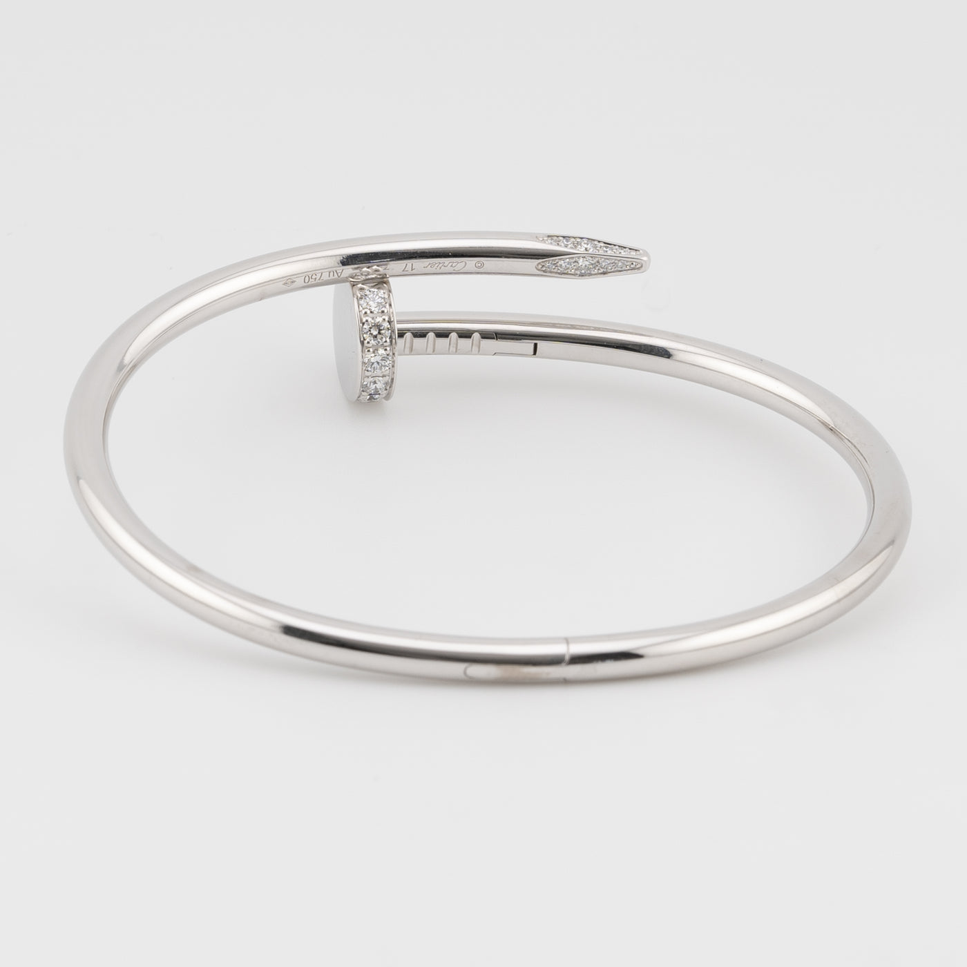 Cartier 18K White Gold with Diamonds Juste un Clou Bracelet, Classic Model