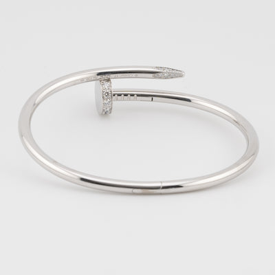 Cartier 18K White Gold with Diamonds Juste un Clou Bracelet, Classic Model