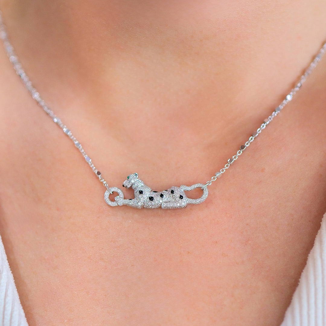 Cartier 18K White Gold Panthère de Cartier Pendant Necklace – East