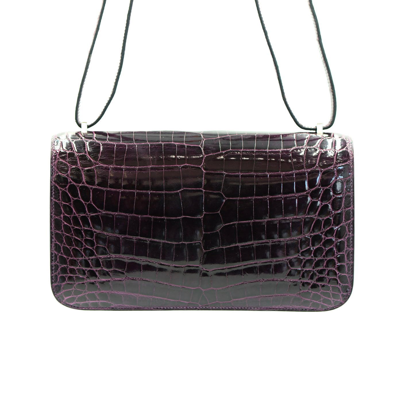 Hermes Constance Elan 25 Amethyst Shiny Niloticus Crocodile with Palladium Hardware
