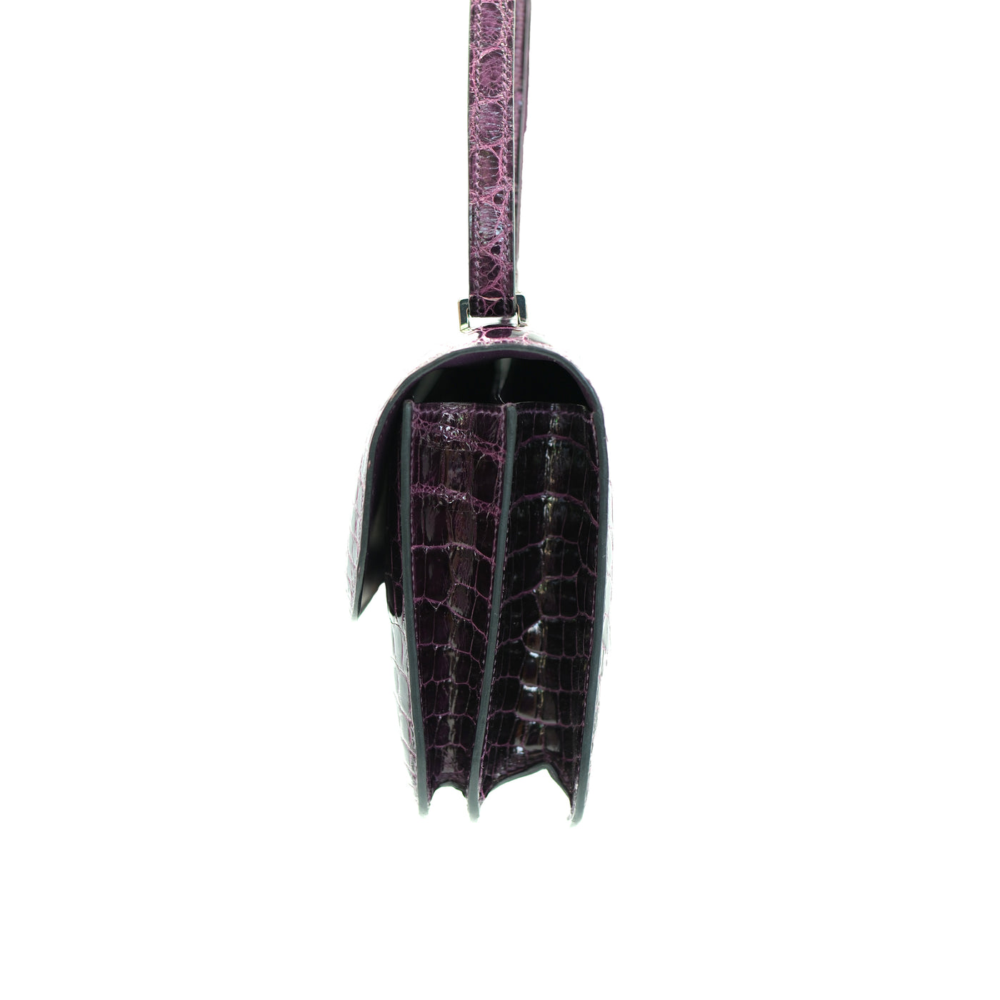 Hermes Constance Elan 25 Amethyst Shiny Niloticus Crocodile with Palladium Hardware