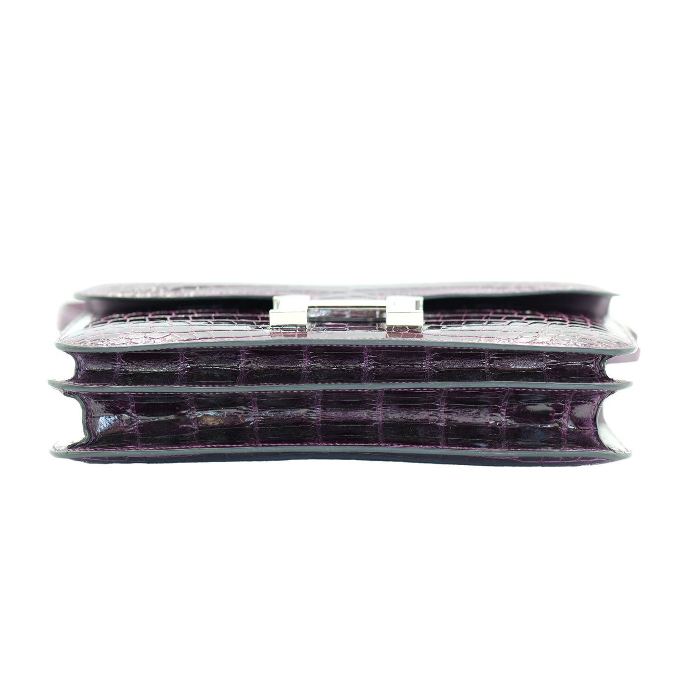 Hermes Constance Elan 25 Amethyst Shiny Niloticus Crocodile with Palladium Hardware