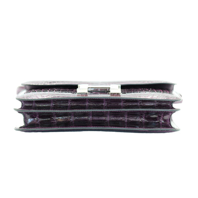 Hermes Constance Elan 25 Amethyst Shiny Niloticus Crocodile with Palladium Hardware