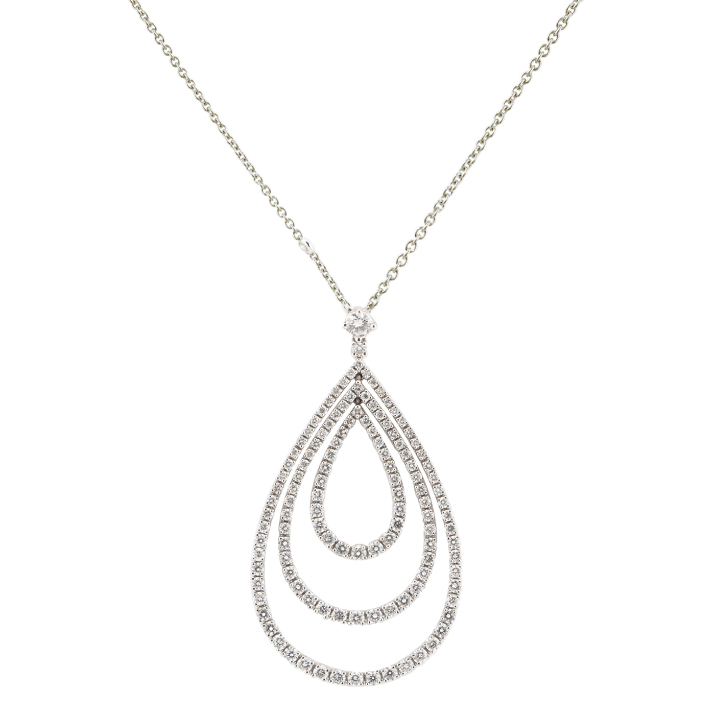 Damiani 18K White Gold Sunset Diamond Necklace