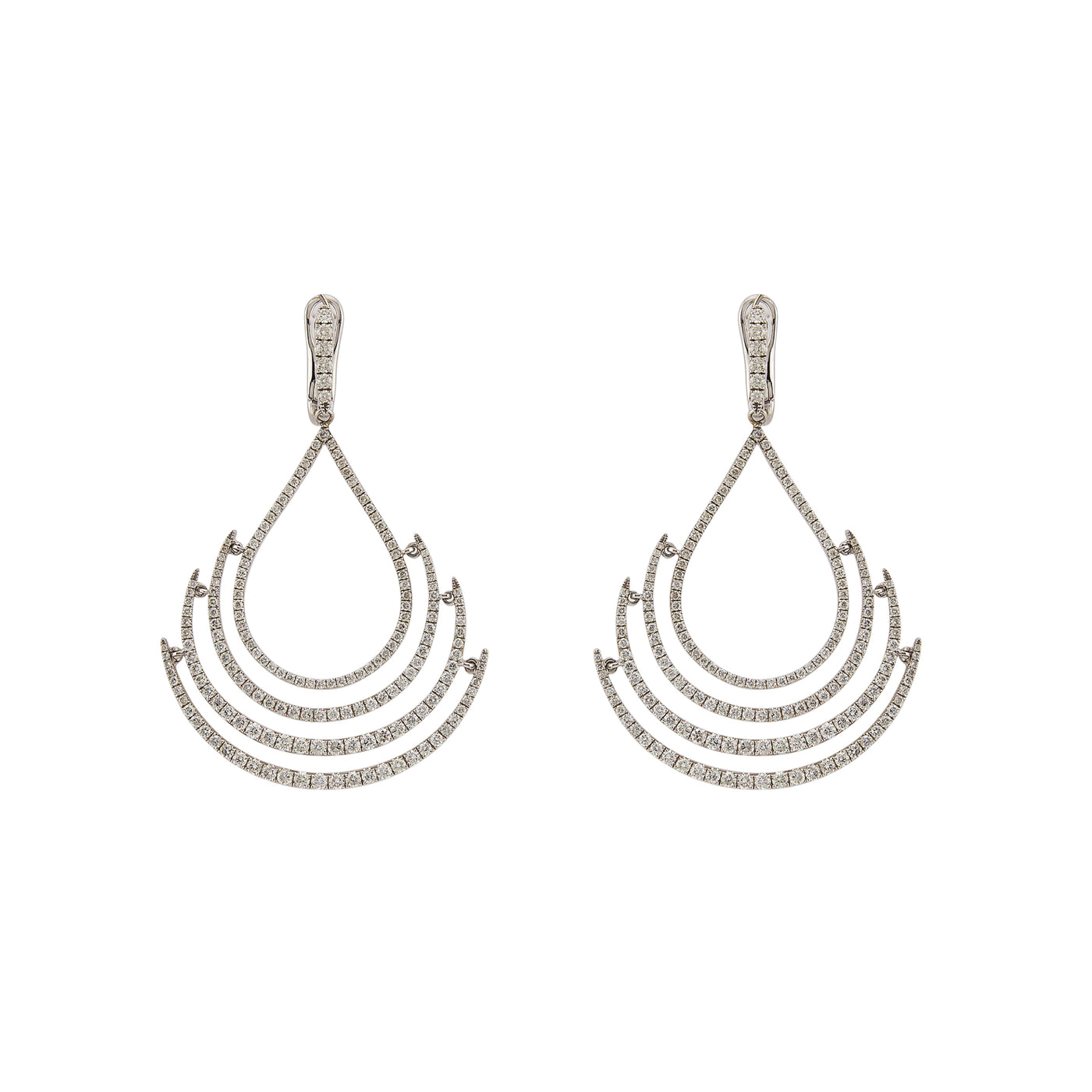 ECJ Collection 18K White Gold Diamond Earrings 6.32ctw