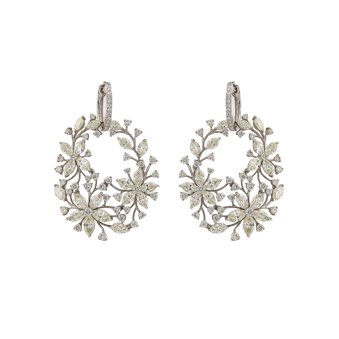 ECJ Collection 18K White Gold Diamond Earrings 17.95ctw
