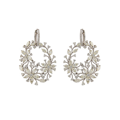 ECJ Collection 18K White Gold Diamond Earrings 17.95ctw