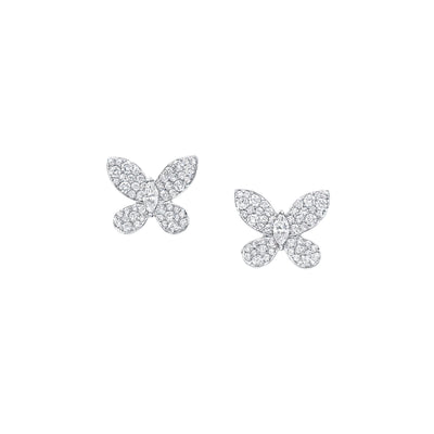 Graff Pavé Butterfly Diamond Small Stud Earrings