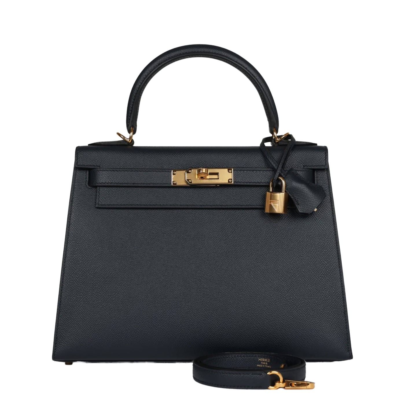 Hermes Kelly Sellier 28 Bleu Indigo Epsom Gold Hardware