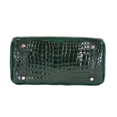 Hermes 2010 Birkin 30 Vert Fonce Shiny Niloticus Crocodile with Palladium Hardware
