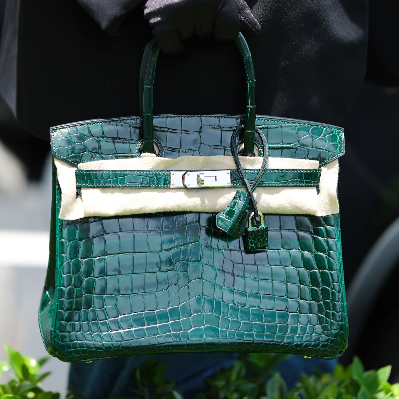 Hermes 2010 Birkin 30 Vert Fonce Shiny Niloticus Crocodile with Palladium Hardware