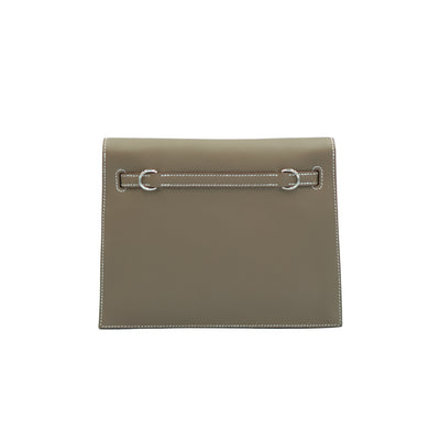 Hermes 2025 Kelly Danse Verso Etoupe/ Vert Fonce Evercolor with Palladium Hardware