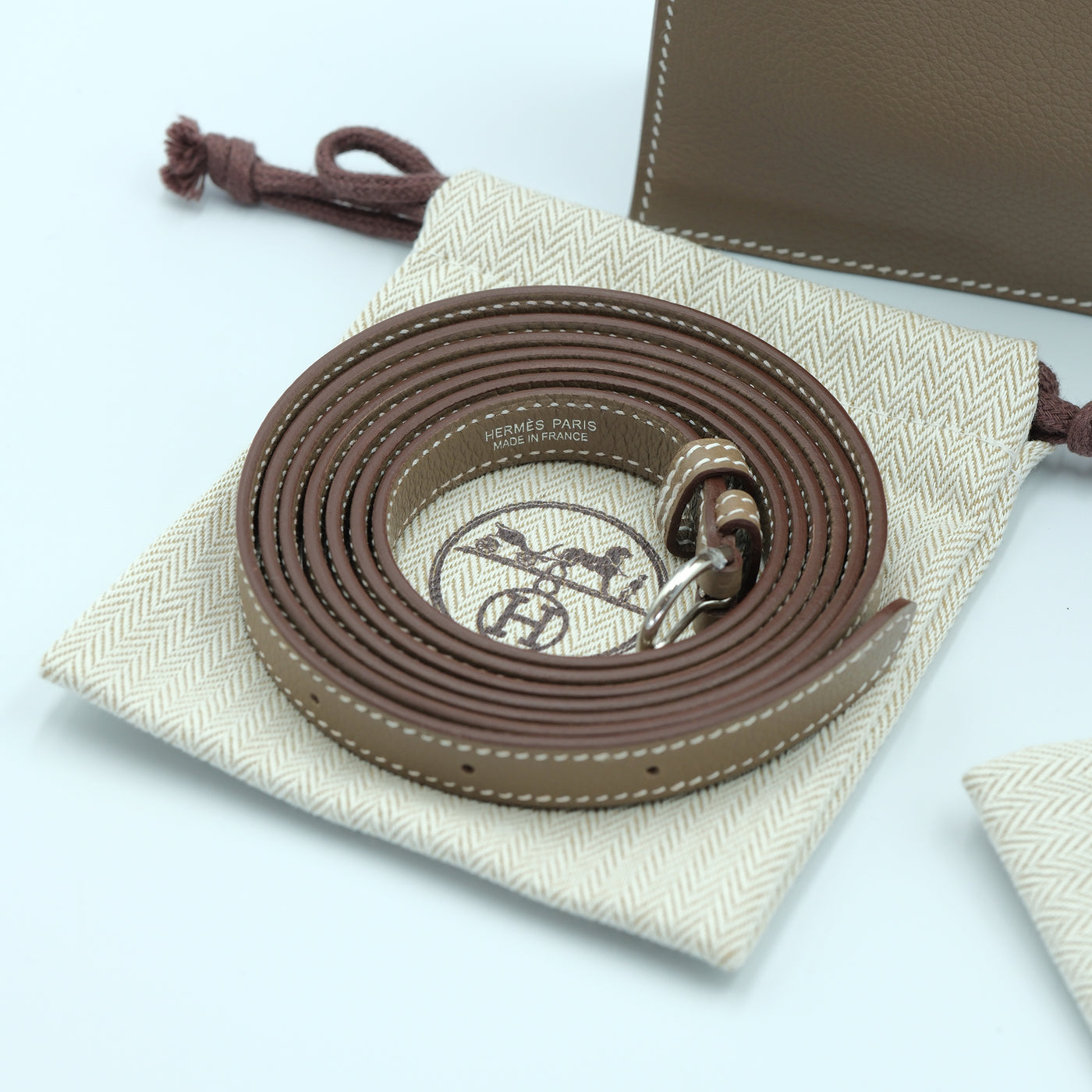 Hermes 2025 Kelly Danse Verso Etoupe/ Vert Fonce Evercolor with Palladium Hardware