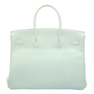 Hermes 2014 Birkin 35 White Clemence with Gold Hardware