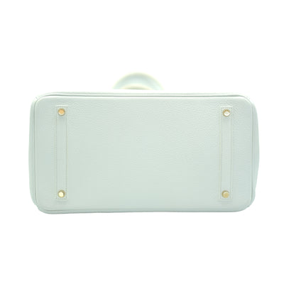 Hermes 2014 Birkin 35 White Clemence with Gold Hardware