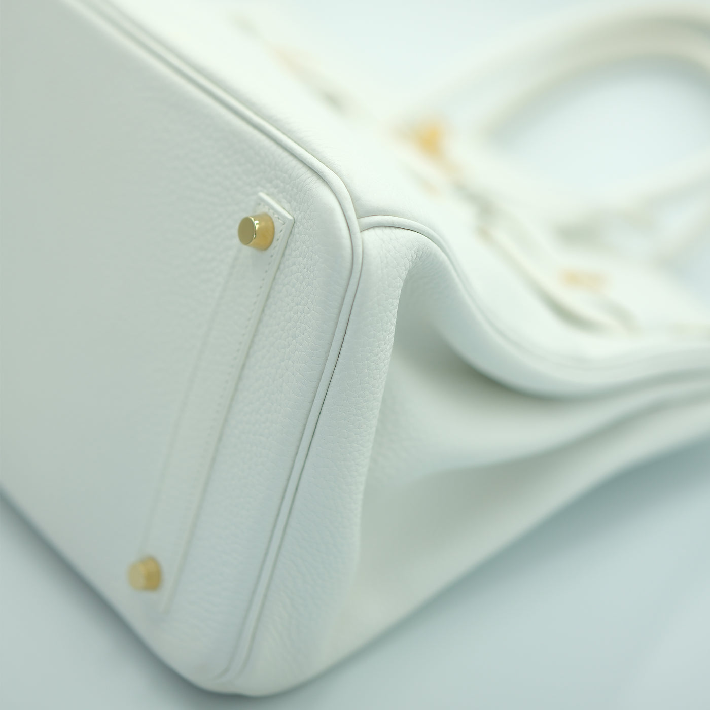 Hermes 2014 Birkin 35 White Clemence with Gold Hardware