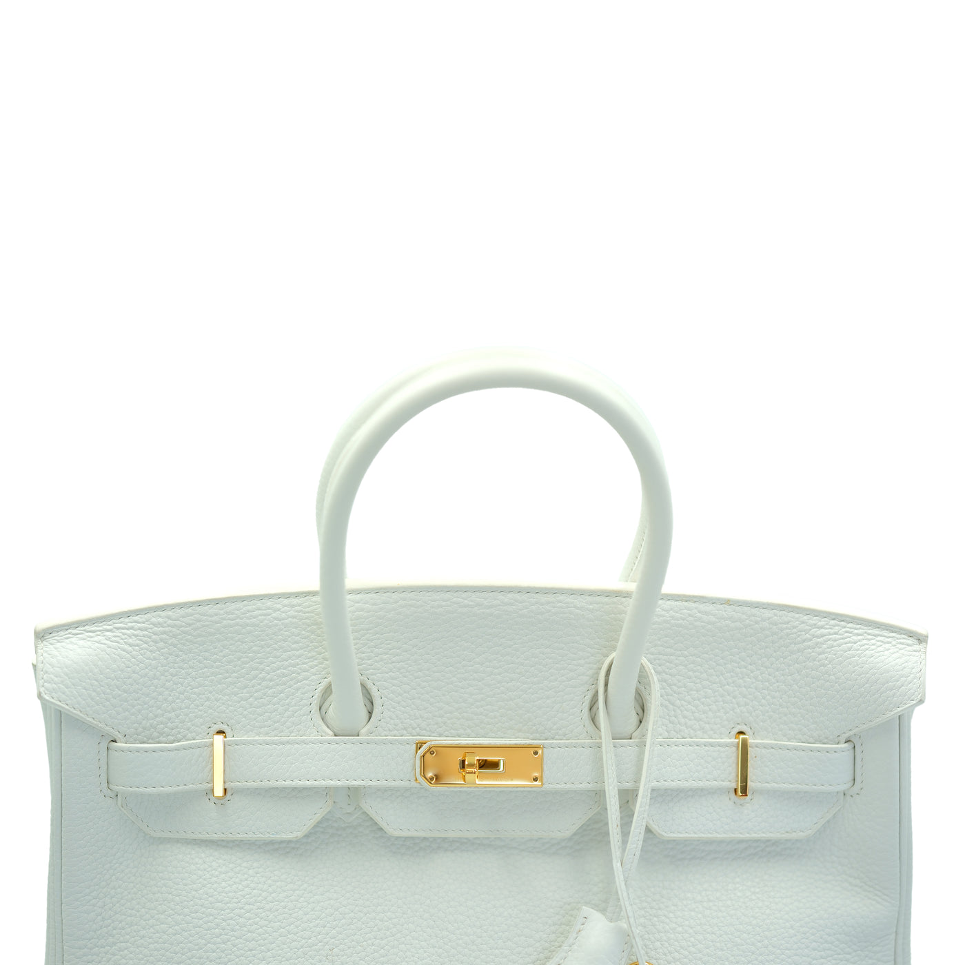 Hermes 2014 Birkin 35 White Clemence with Gold Hardware