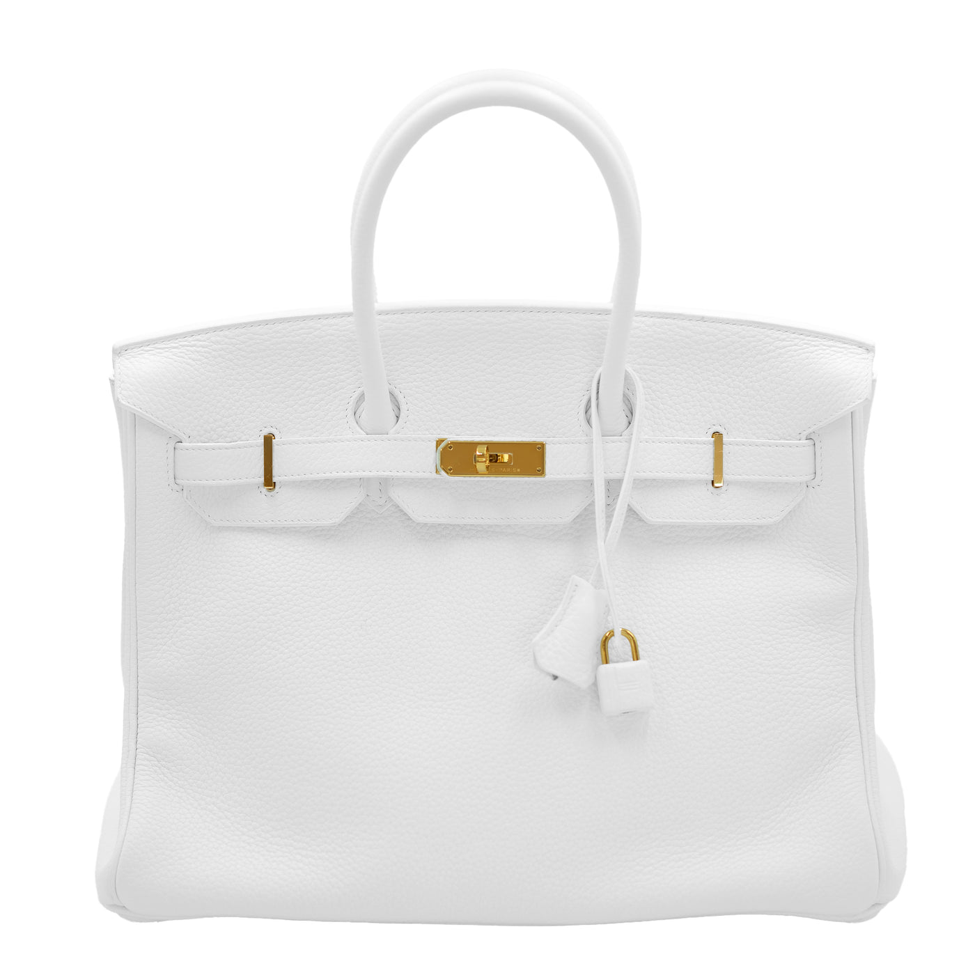 Hermes 2014 Birkin 35 White Clemence with Gold Hardware