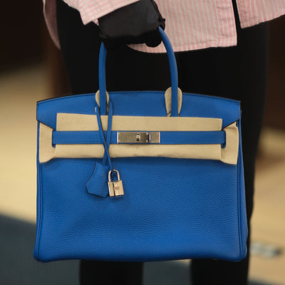 Hermes 2018 Birkin 30 Bleu Royal Togo with Palladium Hardware