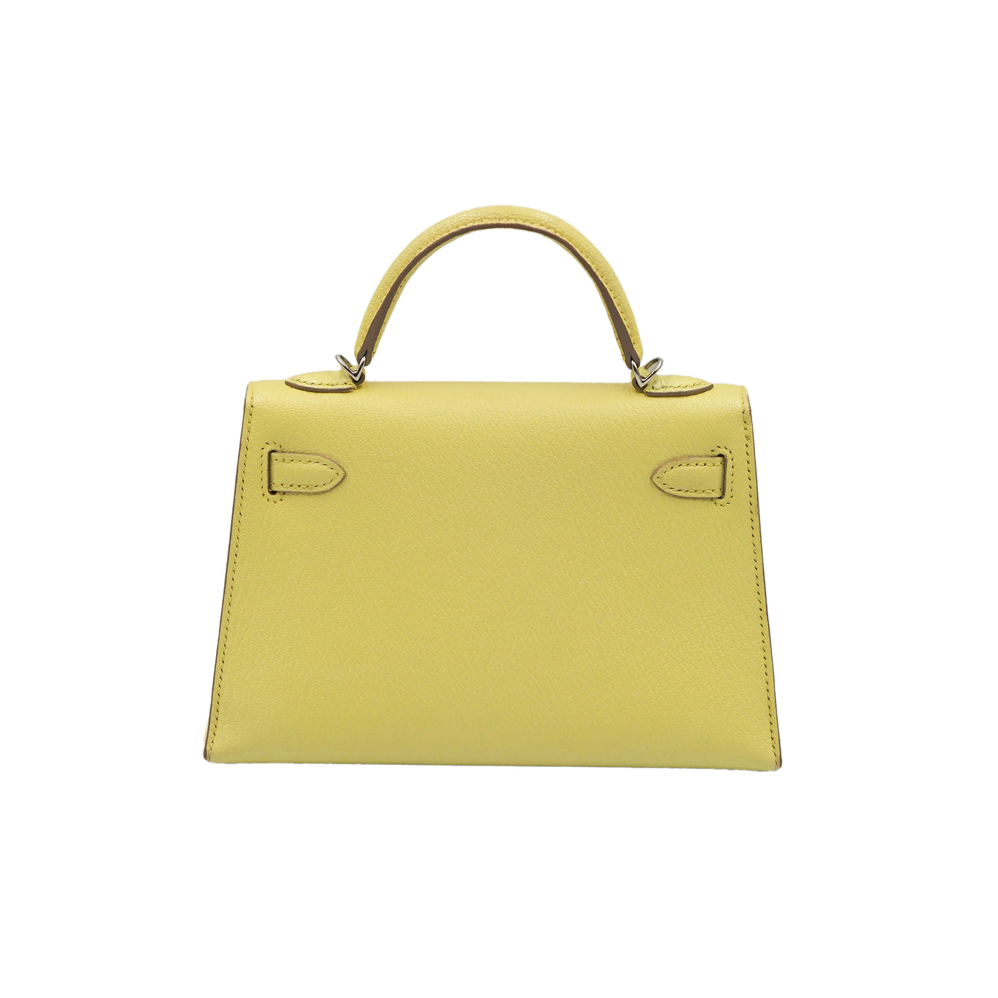 Hermes 2023 Mini Kelly Sellier 20 Limoncello Chevre with Palladium Hardware