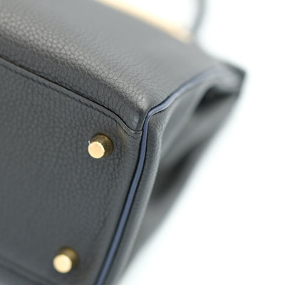 Hermes Kelly 28 Retourne Black Togo with Gold Hardware Special Order (HSS)