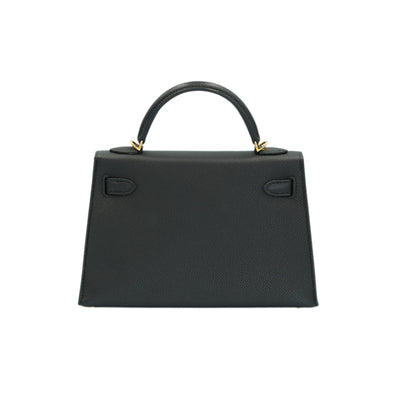 Hermes Mini Kelly Sellier 20 Noir Epsom with Gold Hardware