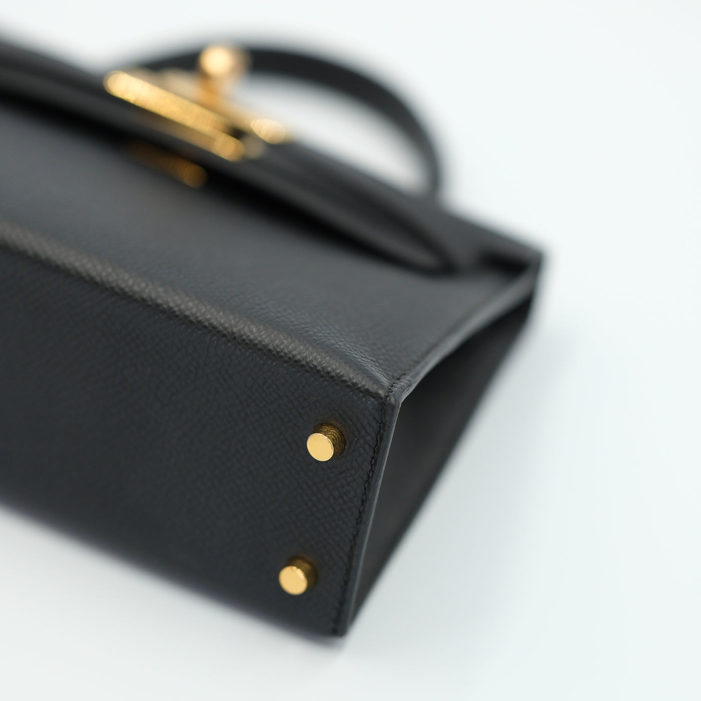 Hermes Mini Kelly Sellier 20 Noir Epsom with Gold Hardware