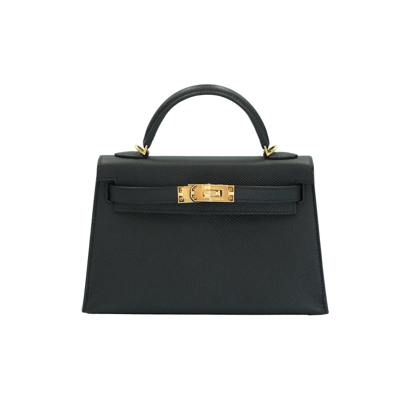 Hermes Mini Kelly Sellier 20 Noir Epsom with Gold Hardware
