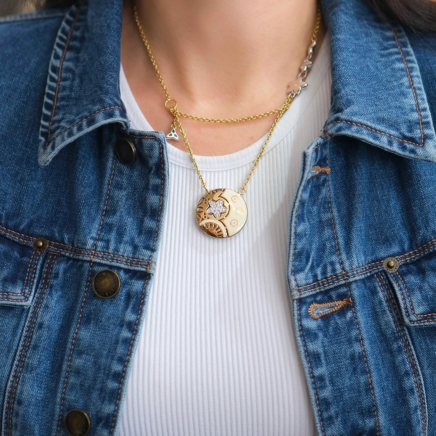 Nouvelle Bague 18K Yellow Gold Diamond Necklace