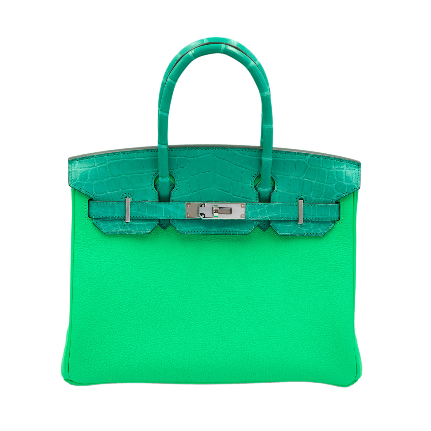 Hermes Birkin 30 Touch Vert Jade Nilo Crocodile and Vert Comics Togo with Palladium Hardware