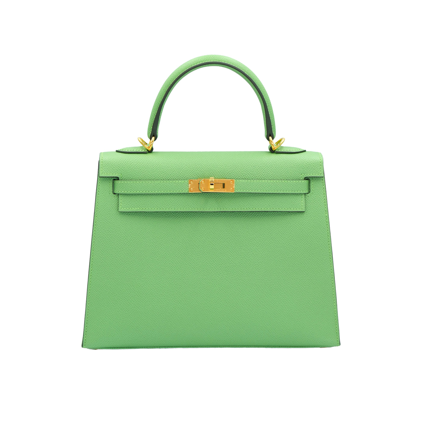 Hermes Kelly 25 Sellier Vert Criquet Epsom with Gold Hardware