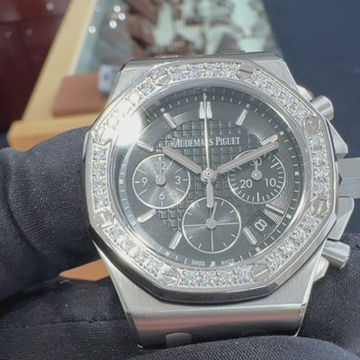 Audemars Piguet Royal Oak Offshore 26231ST.ZZ.D002CA.01 Lady Stainless Steel Black Dial Diamond Bezel