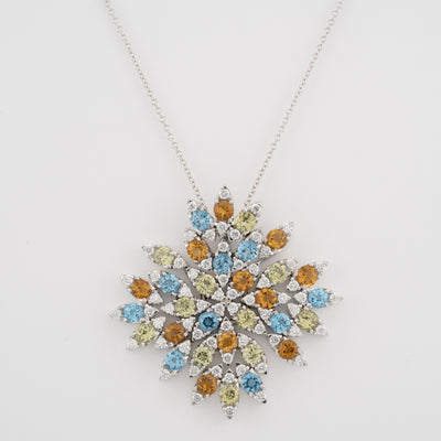 Pasquale Bruni 18K White Gold "Ghirlanda" Large Snowflake Diamond Necklace Pendant