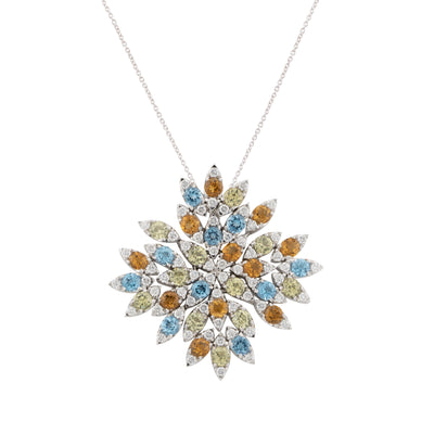 Pasquale Bruni 18K White Gold "Ghirlanda" Large Snowflake Diamond Necklace Pendant