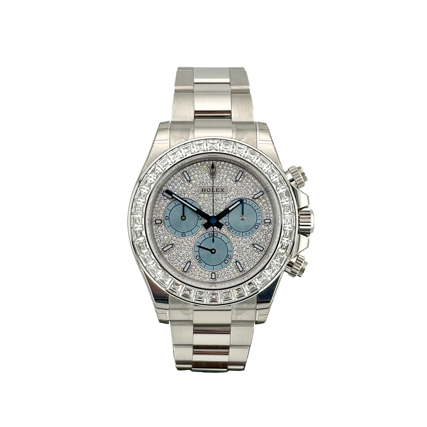 Rolex Daytona Platinum Ice Blue Pave Diamond Dial Diamond Bezel 126576TBR (2025)