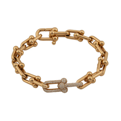 Tiffany & Co. HardWear Medium Link Bracelet in Rose Gold with Diamonds