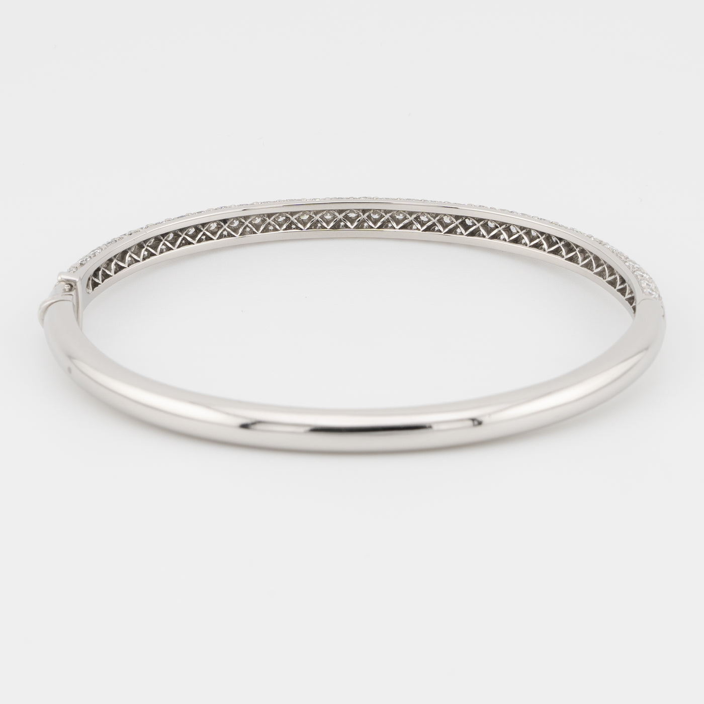Tiffany & Co. Platinum Etoile 3 Row Pave Diamond Bangle