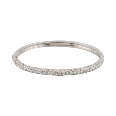Tiffany & Co. Platinum Etoile 3 Row Pave Diamond Bangle