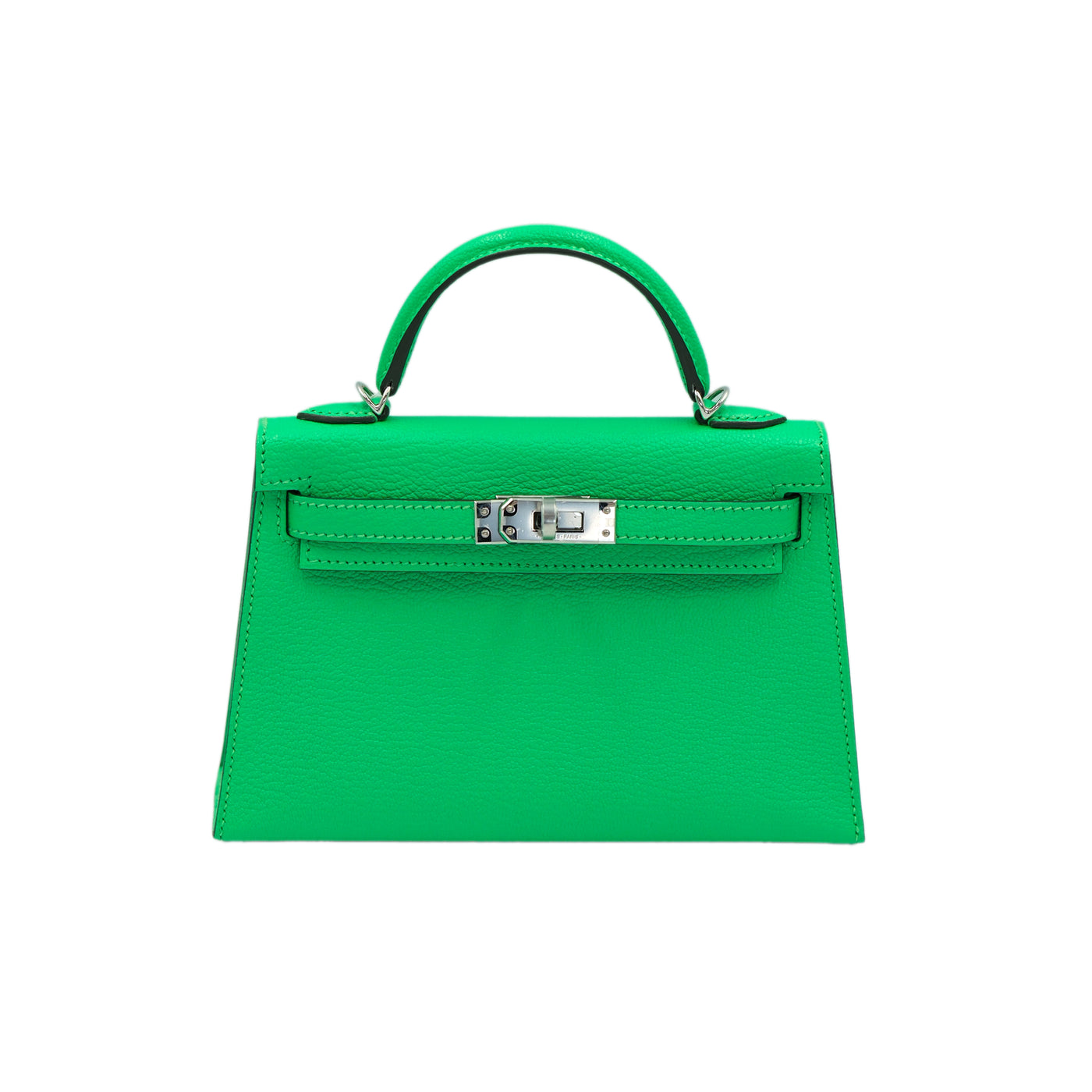 Hermes Mini Kelly II Sellier 20 Vert Comics Chèvre Mysore with Palladium Hardware