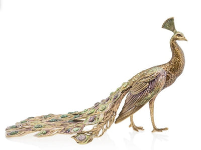 Jay Strongwater Theseus Grand Peacock Figurine - ecjmiami