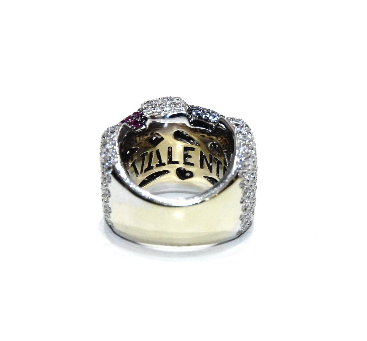 Valente Multi Color Pave Diamond And Sapphire Ring